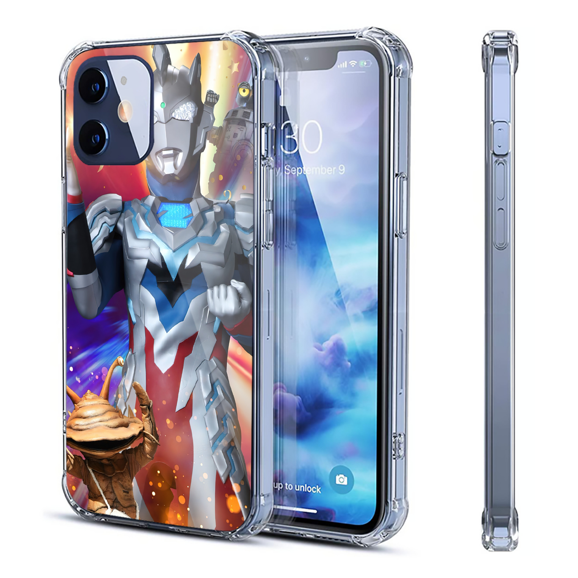 （画像用） ウルトラマン Ultraman 【iPhone 12シリーズ対応】透明スマホケース（クリアソフトケース）